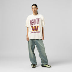Washington Commanders Women's Logo Rise Boyfriend T-Shirt - Cream - Mitchell & Ness