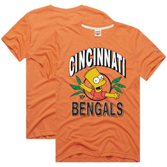 Cincinnati Bengals Homage x The Simpsons Unisex Tri-Blend T-Shirt - Orange - NFL