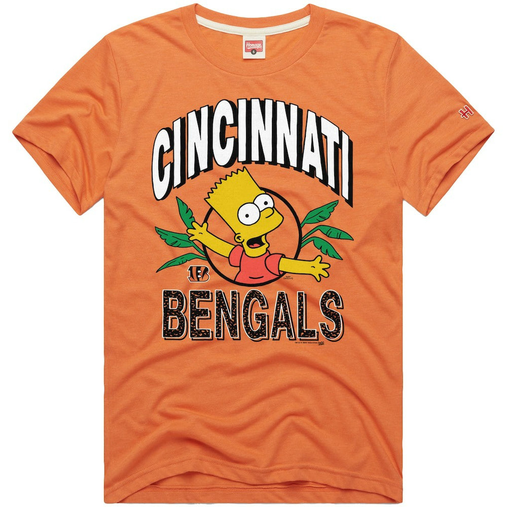 Cincinnati Bengals Homage x The Simpsons Unisex Tri-Blend T-Shirt - Orange - NFL