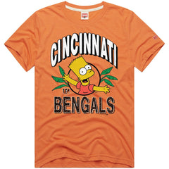 Cincinnati Bengals Homage x The Simpsons Unisex Tri-Blend T-Shirt - Orange - NFL