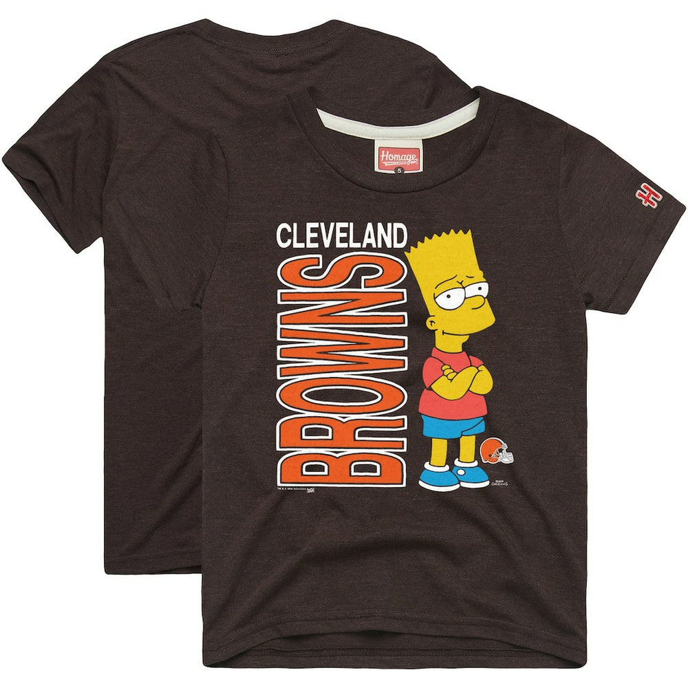 Cleveland Browns Homage x The Simpsons Unisex Tri-Blend T-Shirt - Brown - NFL