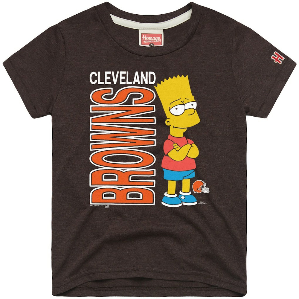 Cleveland Browns Homage x The Simpsons Unisex Tri-Blend T-Shirt - Brown - NFL