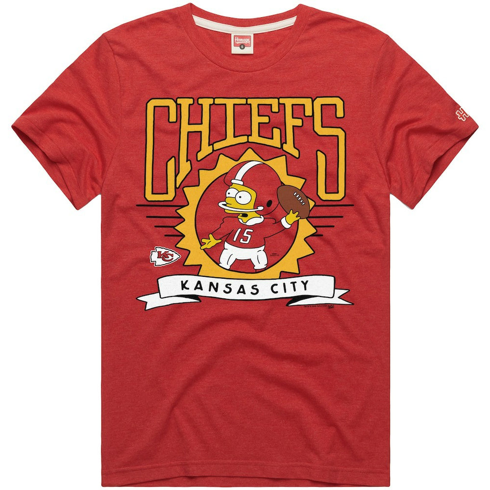 Kansas City Chiefs Homage x The Simpsons Unisex Tri-Blend T-Shirt - Red - NFL