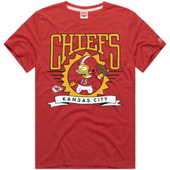 Kansas City Chiefs Homage x The Simpsons Unisex Tri-Blend T-Shirt - Red - NFL