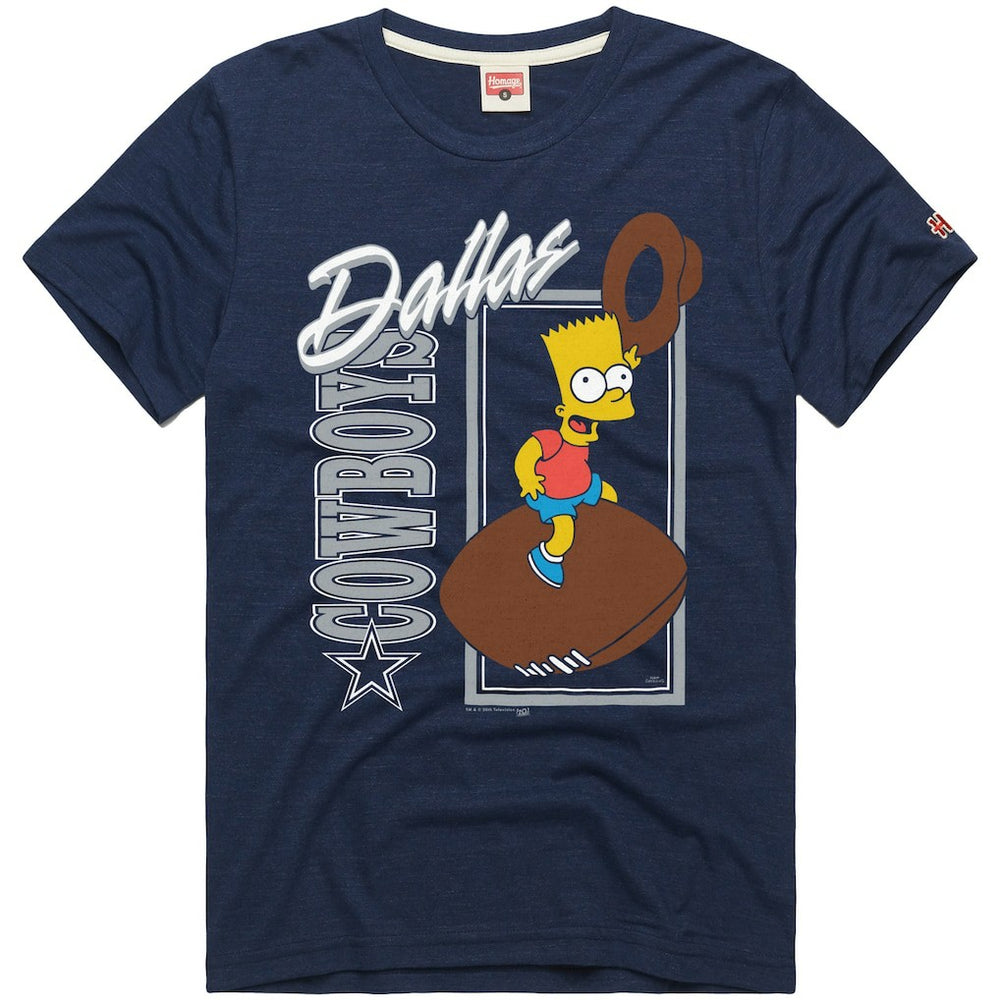 Dallas Cowboys Homage x The Simpsons Unisex Tri-Blend T-Shirt - Navy - NFL