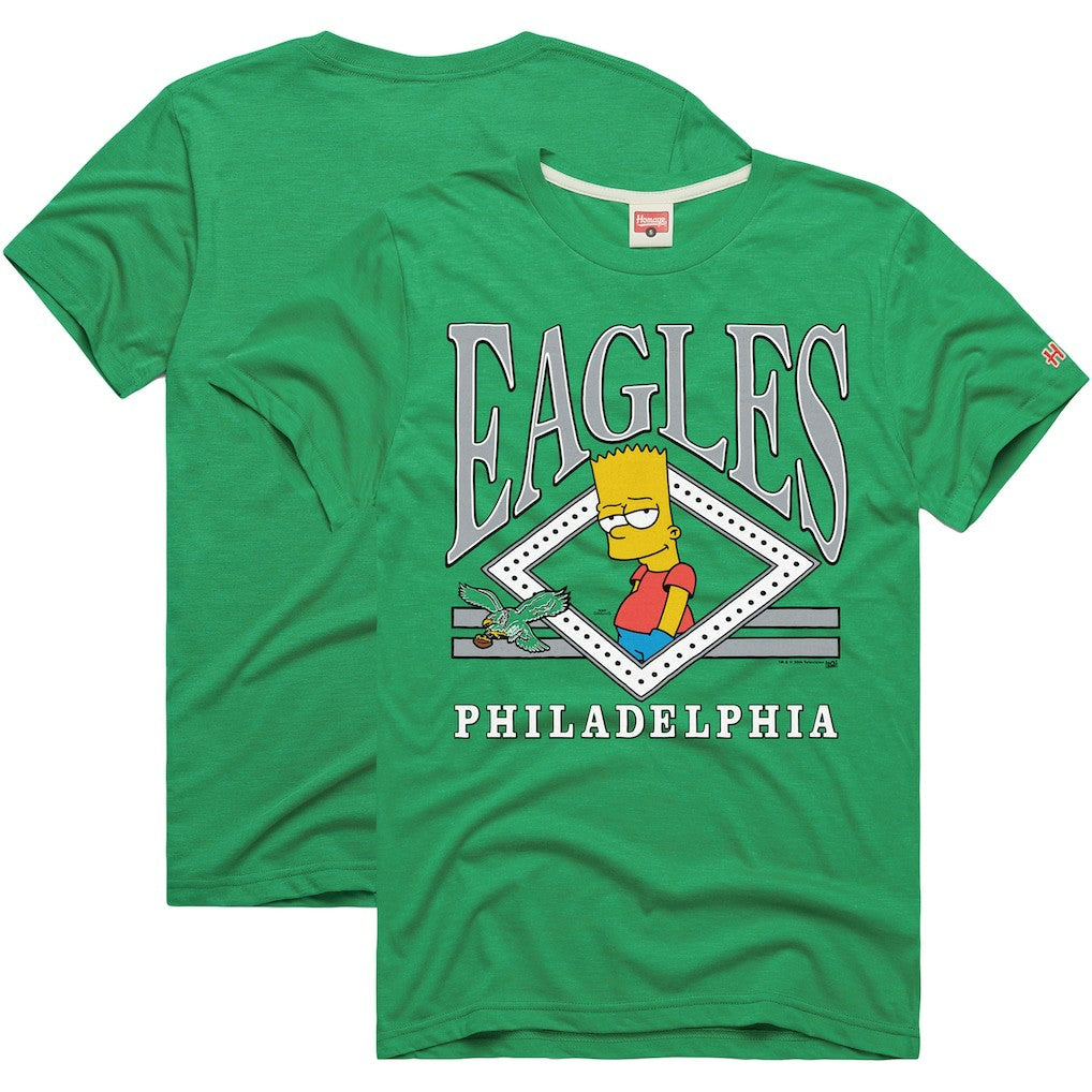 Philadelphia Eagles Homage x The Simpsons Unisex Tri-Blend T-Shirt - Kelly Green - NFL