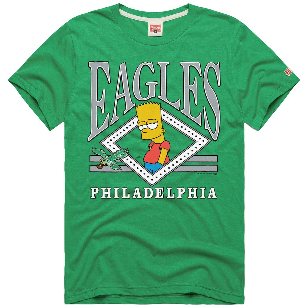 Philadelphia Eagles Homage x The Simpsons Unisex Tri-Blend T-Shirt - Kelly Green - NFL