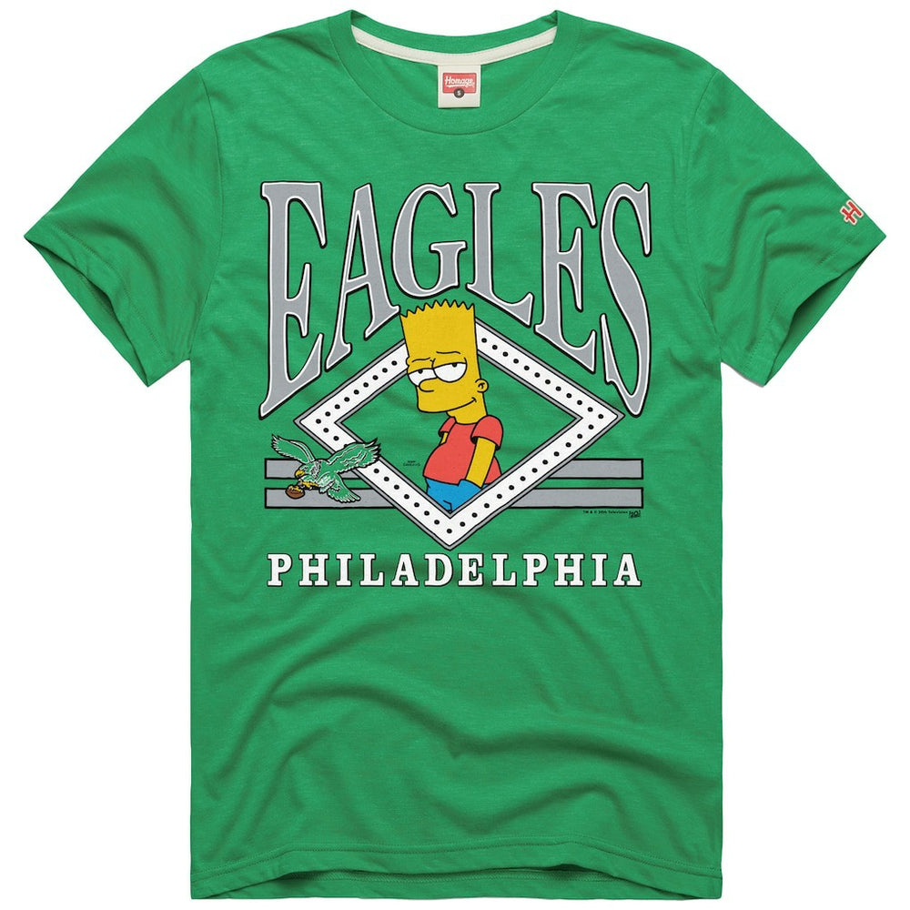 Philadelphia Eagles Homage x The Simpsons Unisex Tri-Blend T-Shirt - Kelly Green - NFL