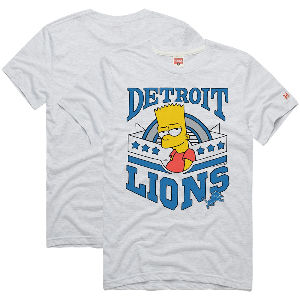 Detroit Lions Homage x The Simpsons Unisex Tri-Blend T-Shirt - White - NFL