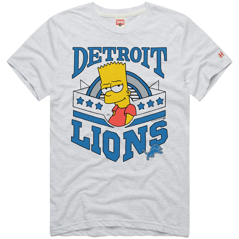 Detroit Lions Homage x The Simpsons Unisex Tri-Blend T-Shirt - White - NFL