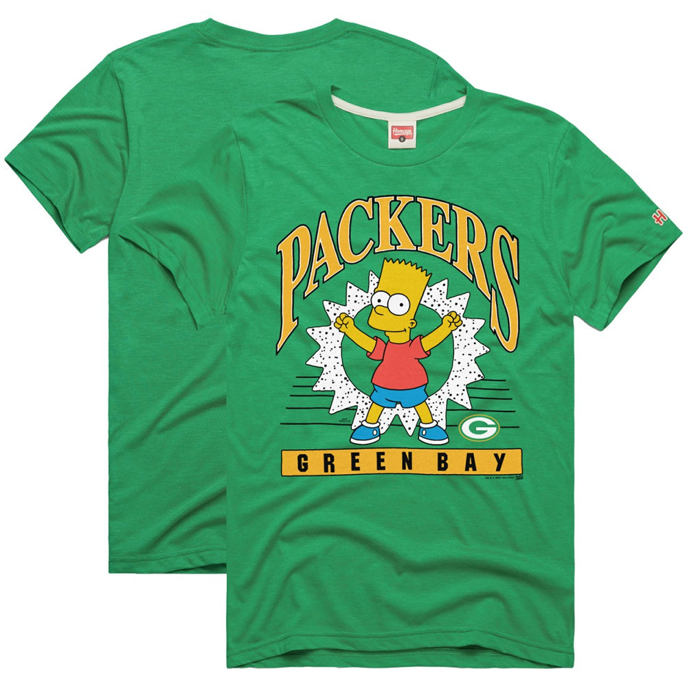 Green Bay Packers Homage x The Simpsons Unisex Tri-Blend T-Shirt - Green - NFL