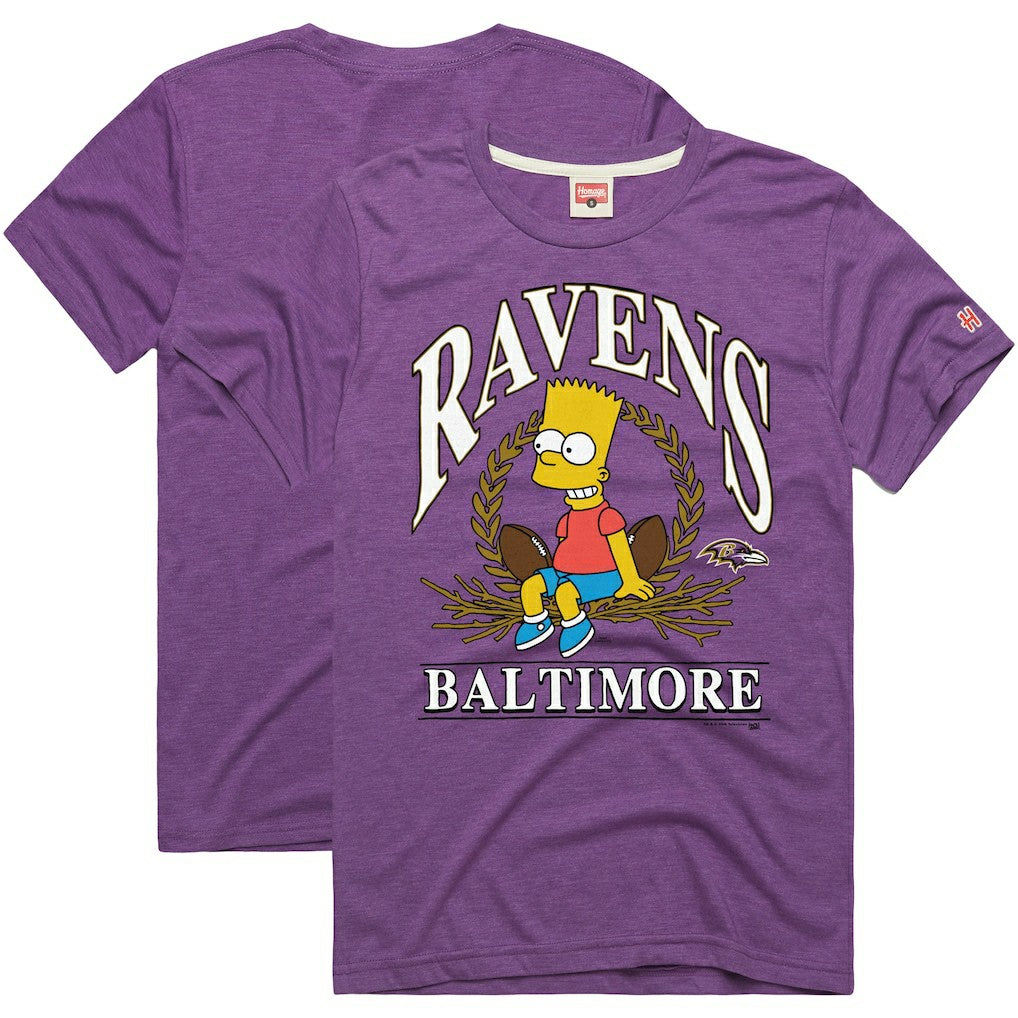 Baltimore Ravens Homage x The Simpsons Unisex Tri-Blend T-Shirt - Purple - NFL