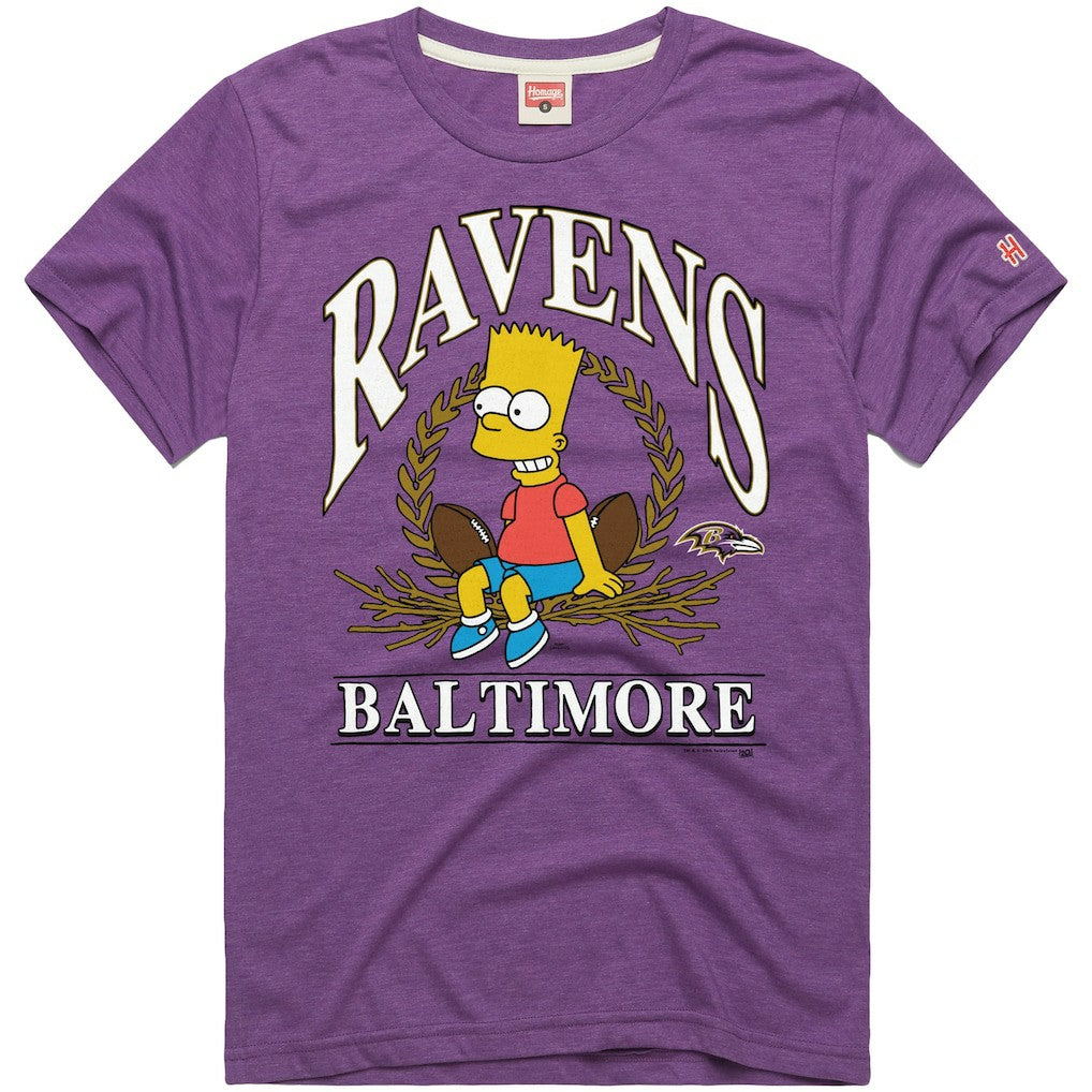 Baltimore Ravens Homage x The Simpsons Unisex Tri-Blend T-Shirt - Purple - NFL