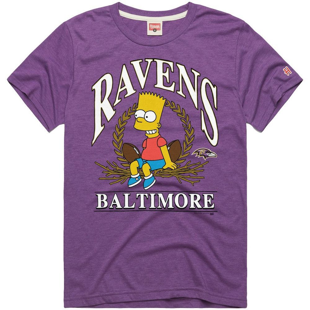 Baltimore Ravens Homage x The Simpsons Unisex Tri-Blend T-Shirt - Purple - NFL