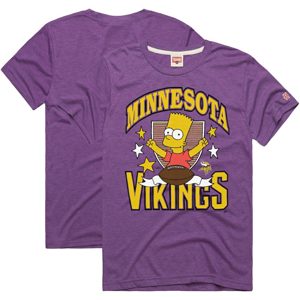 Minnesota Vikings Homage x The Simpsons Unisex Tri-Blend T-Shirt - Purple - NFL