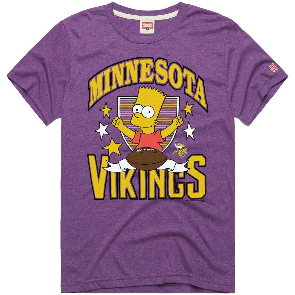 Minnesota Vikings Homage x The Simpsons Unisex Tri-Blend T-Shirt - Purple - NFL