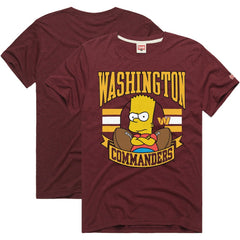 Washington Commanders Homage x The Simpsons Unisex Tri-Blend T-Shirt - Burgundy - NFL