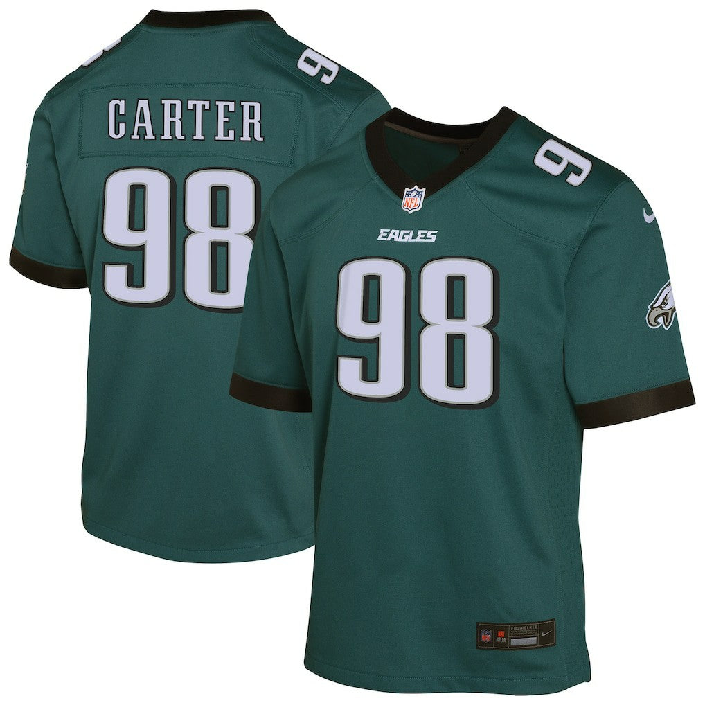 Jalen Carter Philadelphia Eagles Youth Game Player Jersey - Midnight Green - Nike