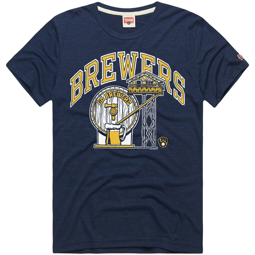 Milwaukee Brewers Homage Hyper Local Refresh Tri-Blend T-Shirt Discount