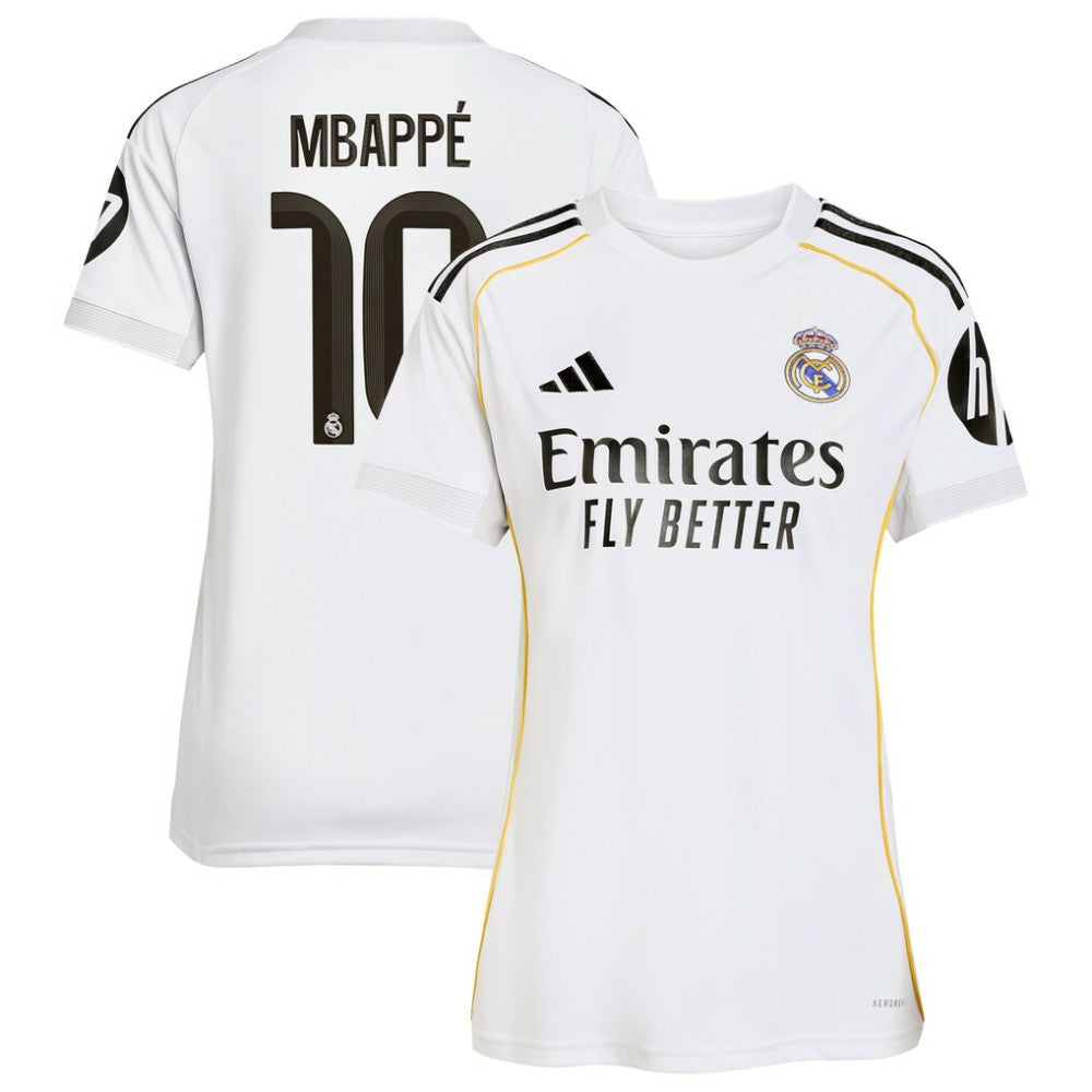 Adidas - Kylian Mbappé Real Madrid Women's 2025/26 Home Replica Player Jersey - White