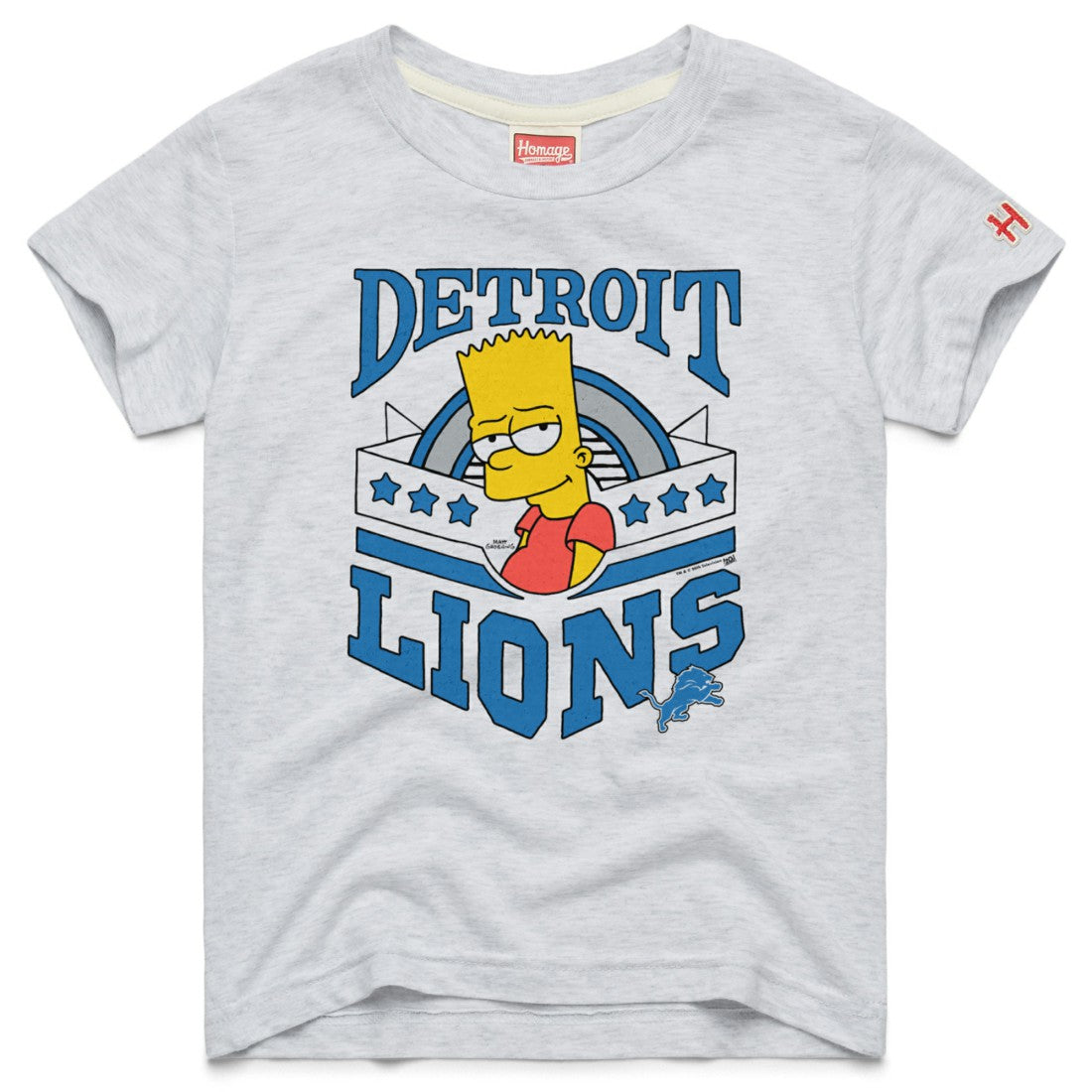 Detroit Lions Homage x The Simpsons Youth Tri-Blend T-Shirt - White - NFL