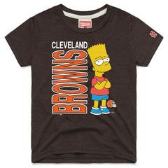 Cleveland Browns Homage x The Simpsons Youth Tri-Blend T-Shirt - Brown - NFL