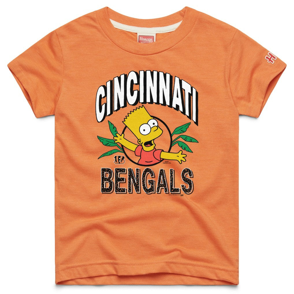 Cincinnati Bengals Homage x The Simpsons Youth Tri-Blend T-Shirt - Orange - NFL