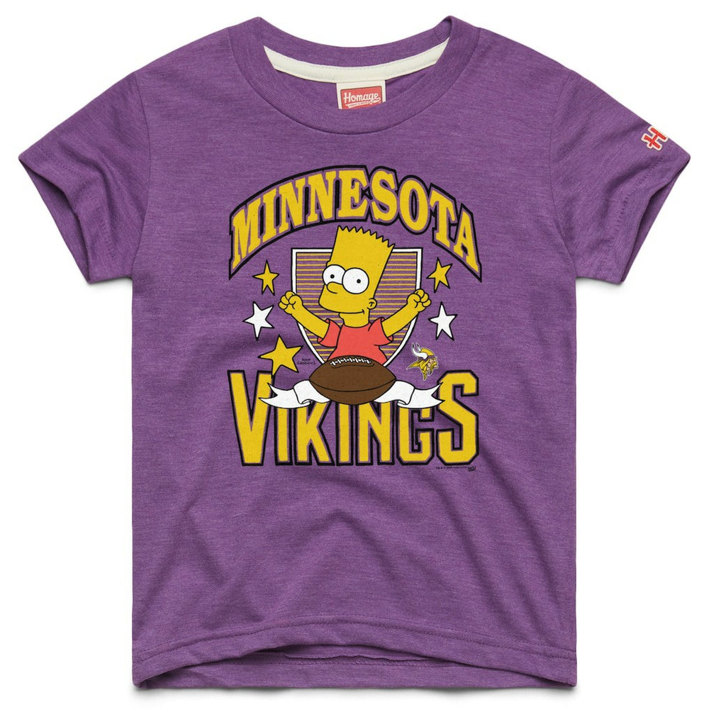 Minnesota Vikings Homage x The Simpsons Youth Tri-Blend T-Shirt - Purple - NFL