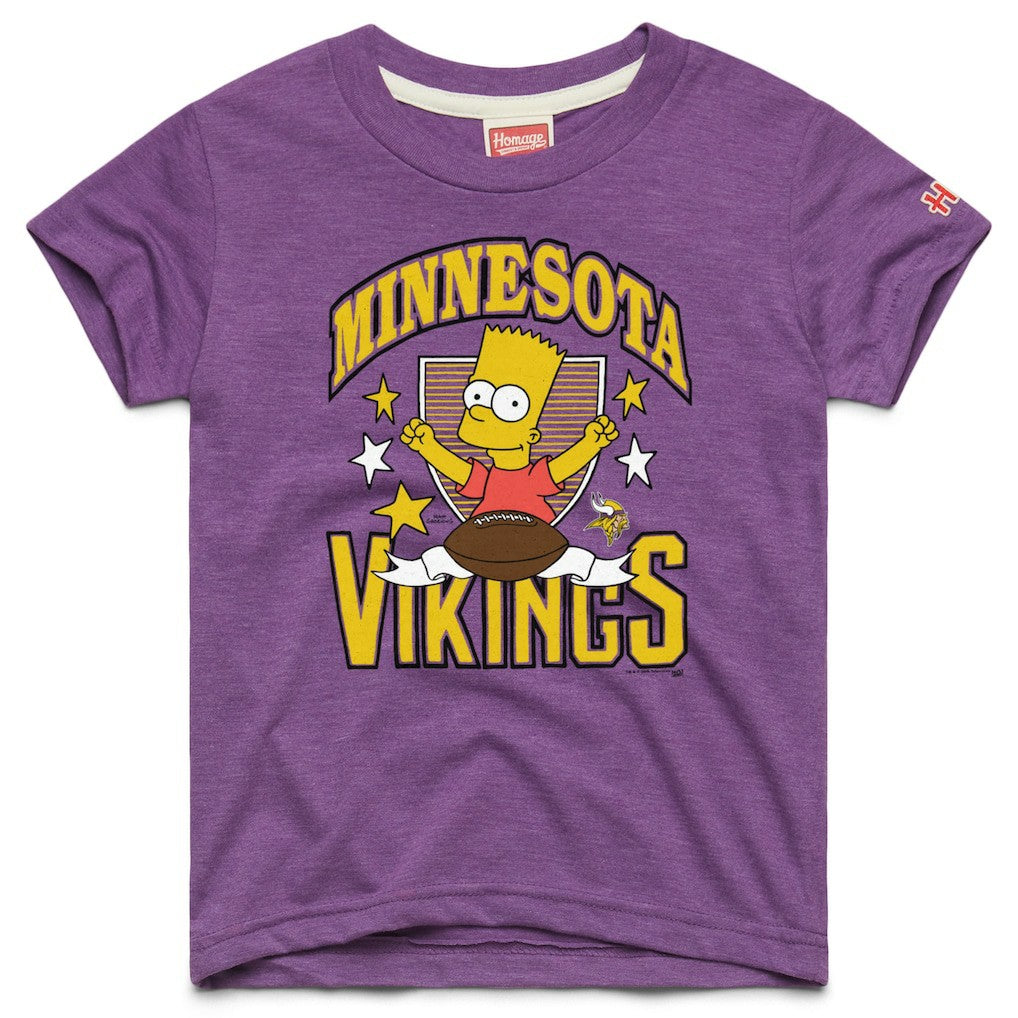 Minnesota Vikings Homage x The Simpsons Youth Tri-Blend T-Shirt - Purple - NFL