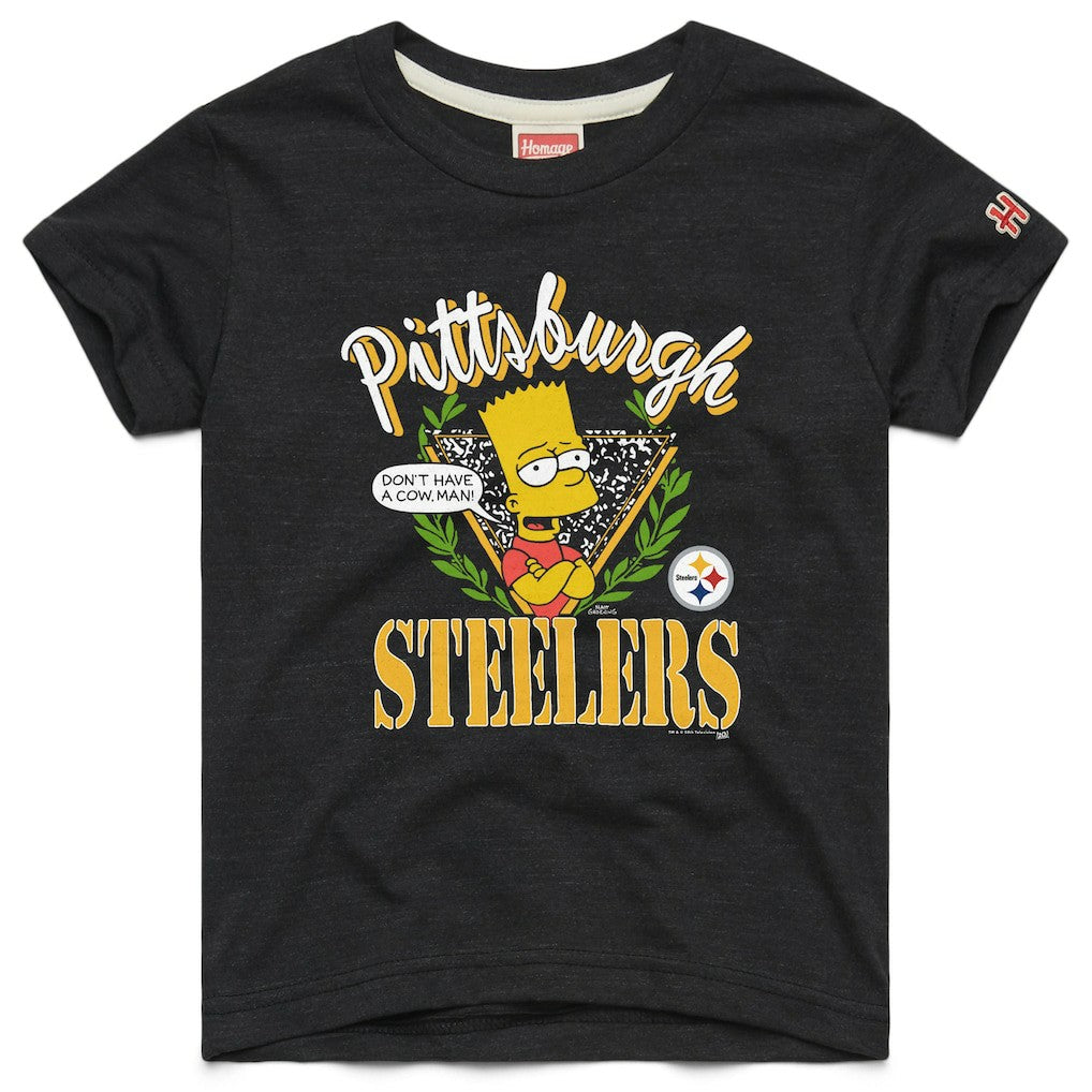 Pittsburgh Steelers Homage x The Simpsons Youth Tri-Blend T-Shirt - Black - NFL