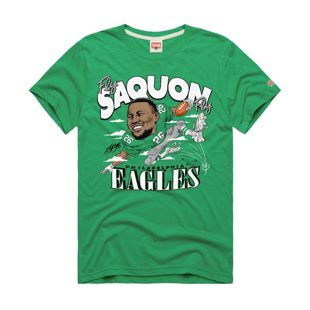 Saquon Barkley Philadelphia Eagles Homage Unisex Caricature Player Graphic Tri-Blend T-Shirt - Kelly Green - NFL