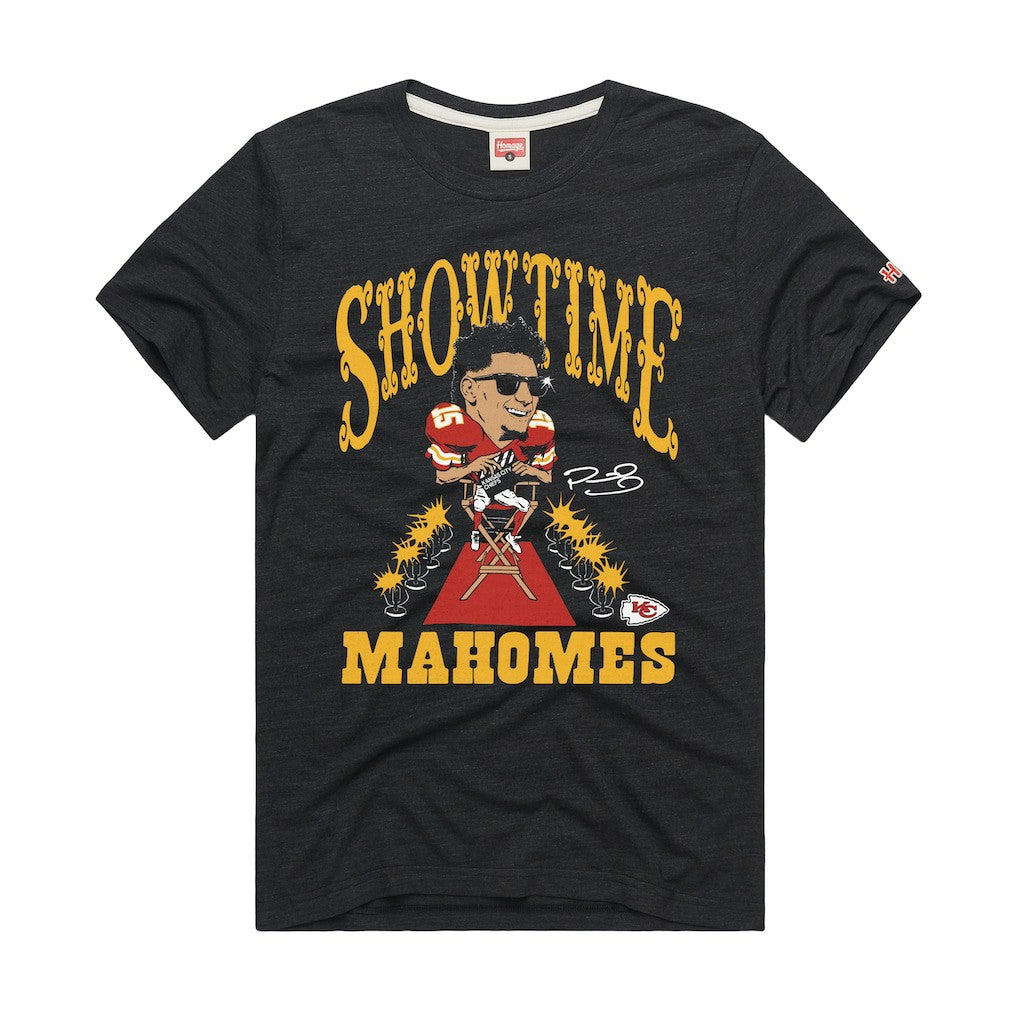 Patrick Mahomes Kansas City Chiefs Homage Unisex Caricature Player Graphic Tri-Blend T-Shirt - Charcoal - NFL