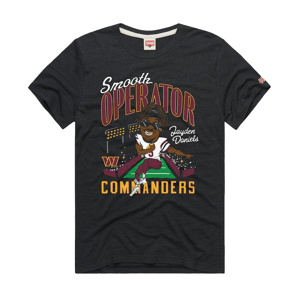 Jayden Daniels Washington Commanders Homage Unisex Caricature Player Graphic Tri-Blend T-Shirt - Charcoal - NFL
