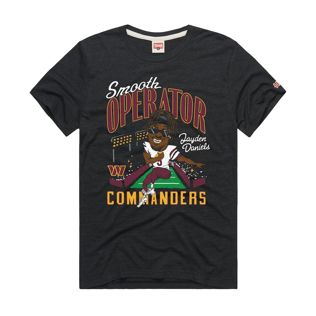 Jayden Daniels Washington Commanders Homage Unisex Caricature Player Graphic Tri-Blend T-Shirt - Charcoal - NFL