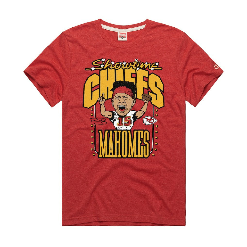 Patrick Mahomes Kansas City Chiefs Homage Unisex Caricature Player Graphic Tri-Blend T-Shirt - Red - NFL