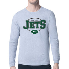 New York Jets Starter Team Track Graphic Long Sleeve T-Shirt - Heather Gray - NFL