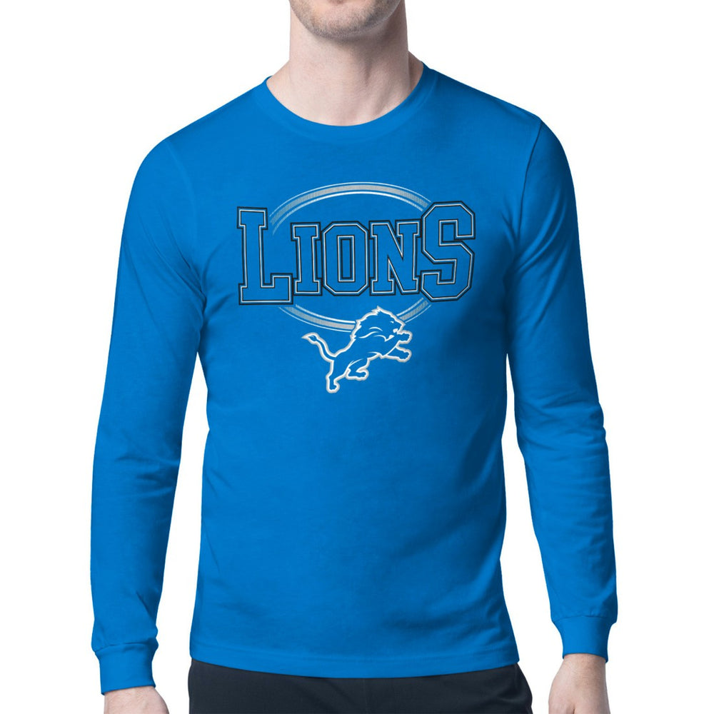 Detroit Lions Starter Team Track Graphic Long Sleeve T-Shirt - Blue - NFL