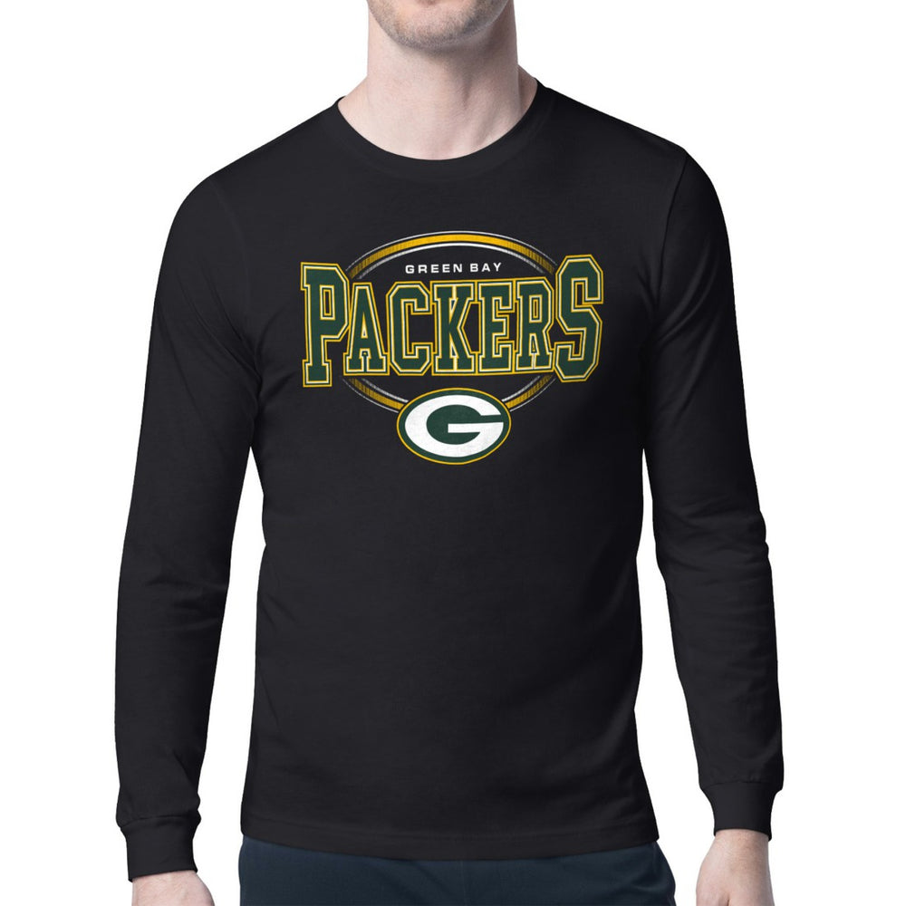 Green Bay Packers Starter Team Track Graphic Long Sleeve T-Shirt - Black - NFL