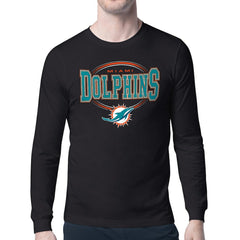Miami Dolphins Starter Team Track Graphic Long Sleeve T-Shirt - Black - NFL