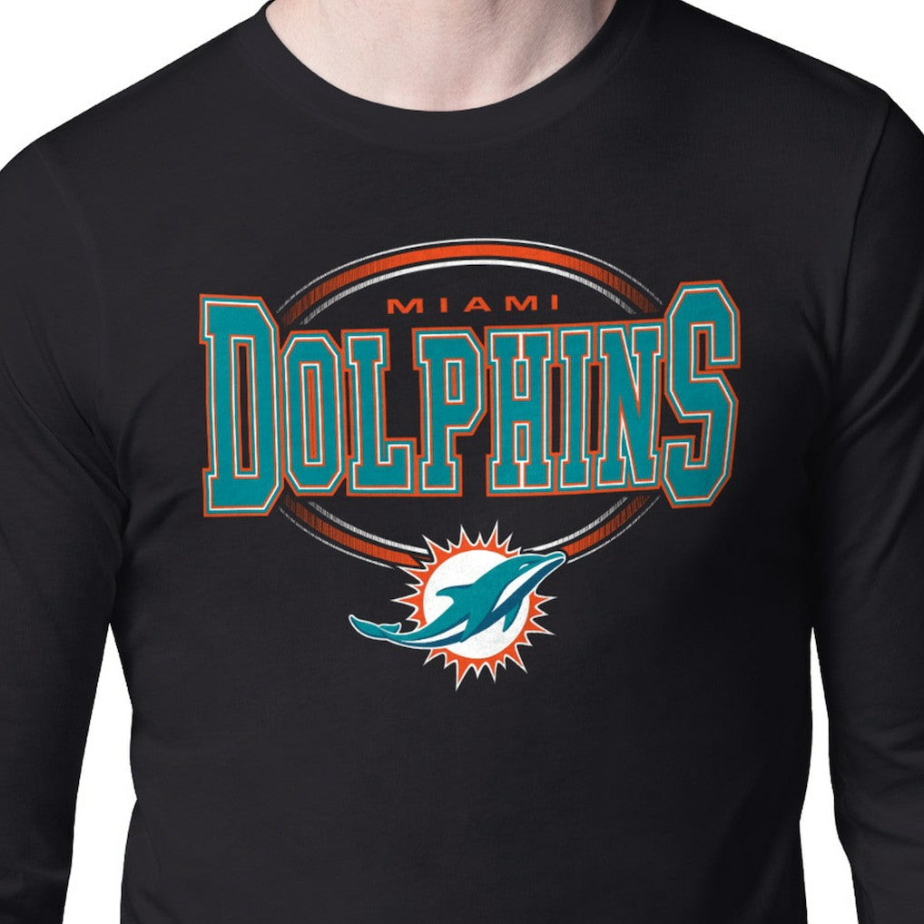 Miami Dolphins Starter Team Track Graphic Long Sleeve T-Shirt - Black - NFL