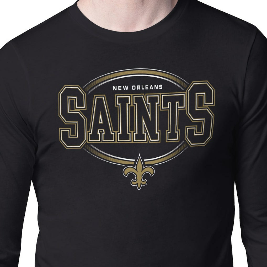 New Orleans Saints Starter Team Track Graphic Long Sleeve T-Shirt - Black - NFL