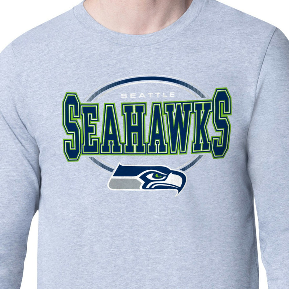 Seattle Seahawks Starter Team Track Graphic Long Sleeve T-Shirt - Heather Gray - NFL