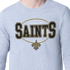 New Orleans Saints Starter Team Track Graphic Long Sleeve T-Shirt - Heather Gray - NFL