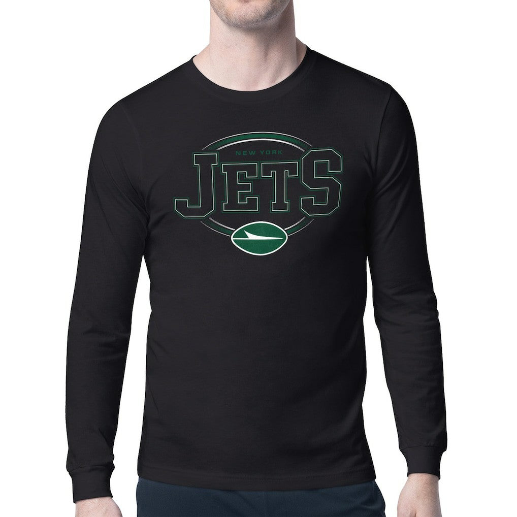 New York Jets Starter Team Track Graphic Long Sleeve T-Shirt - Black - NFL