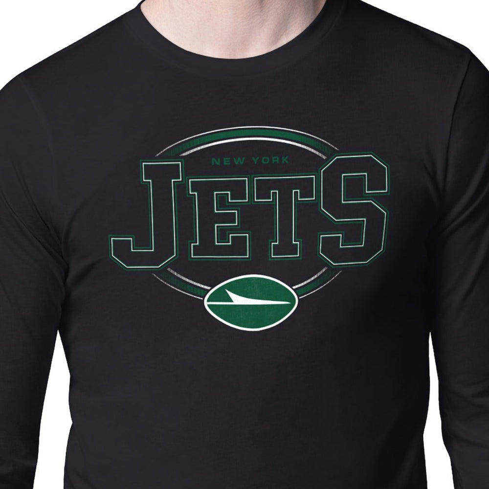 New York Jets Starter Team Track Graphic Long Sleeve T-Shirt - Black - NFL