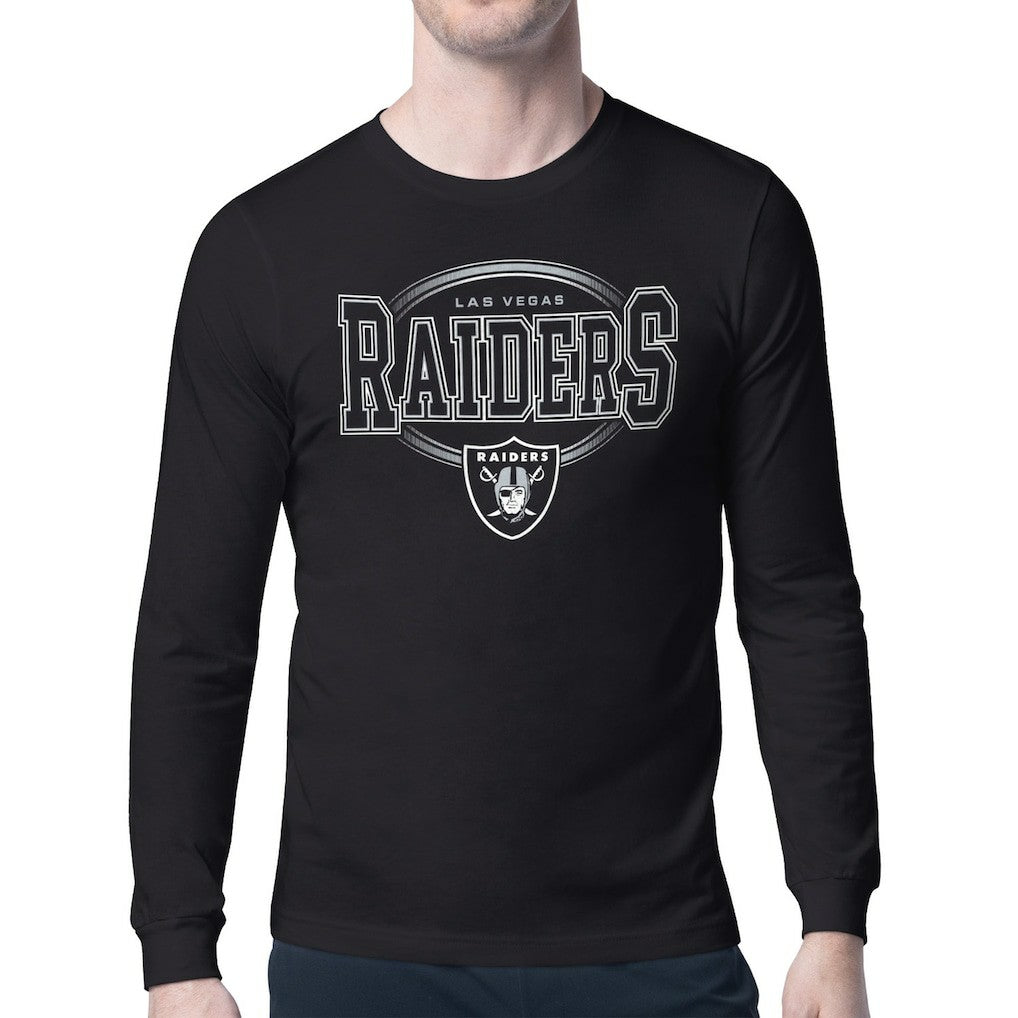 Las Vegas Raiders Starter Team Track Graphic Long Sleeve T-Shirt - Black - NFL