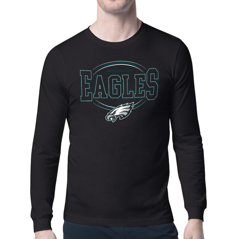 Philadelphia Eagles Starter Team Track Graphic Long Sleeve T-Shirt - Black - NFL