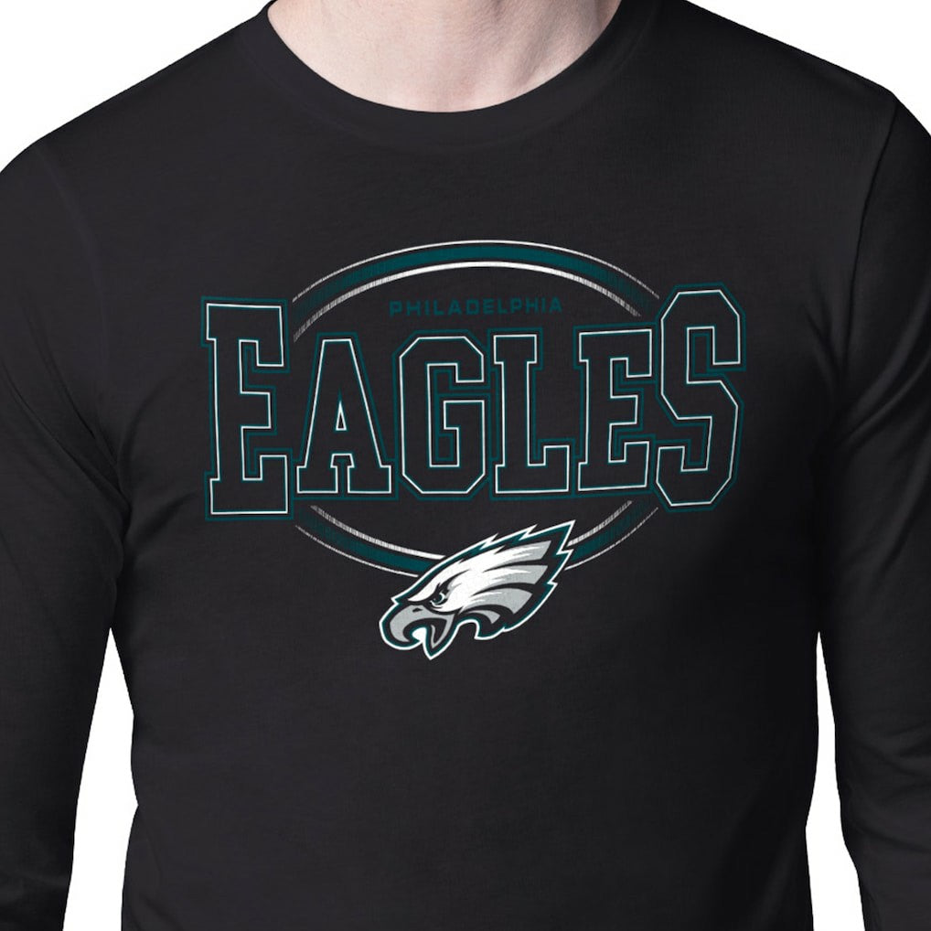 Philadelphia Eagles Starter Team Track Graphic Long Sleeve T-Shirt - Black - NFL