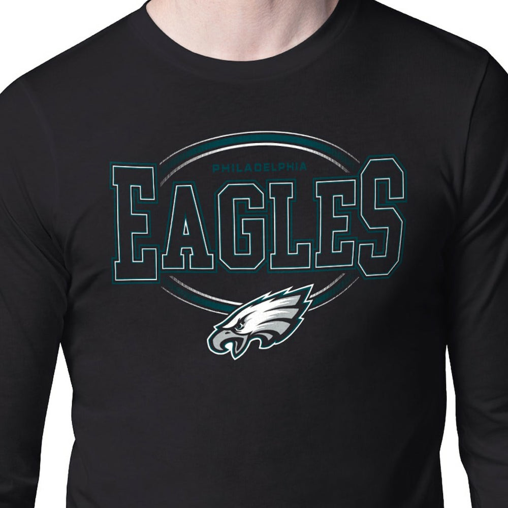 Philadelphia Eagles Starter Team Track Graphic Long Sleeve T-Shirt - Black - NFL