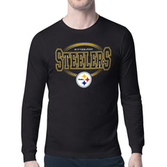 Pittsburgh Steelers Starter Team Track Graphic Long Sleeve T-Shirt - Black - NFL